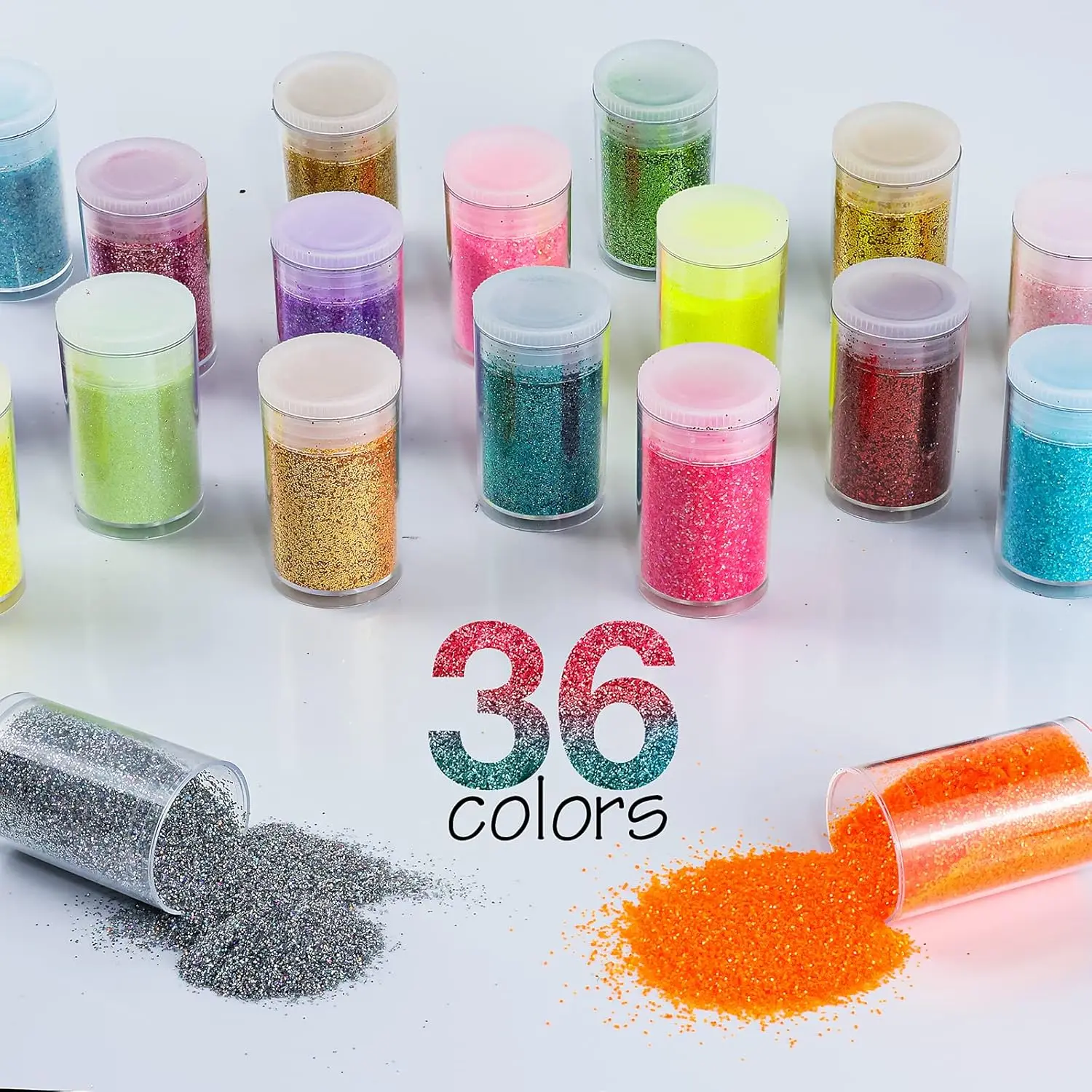 Ultra Fine Glitter 36Colors Set, Holographic Glitter Powder for,Epoxy Resin Arts and Crafts Glitter,Glitter for Nail Makeup