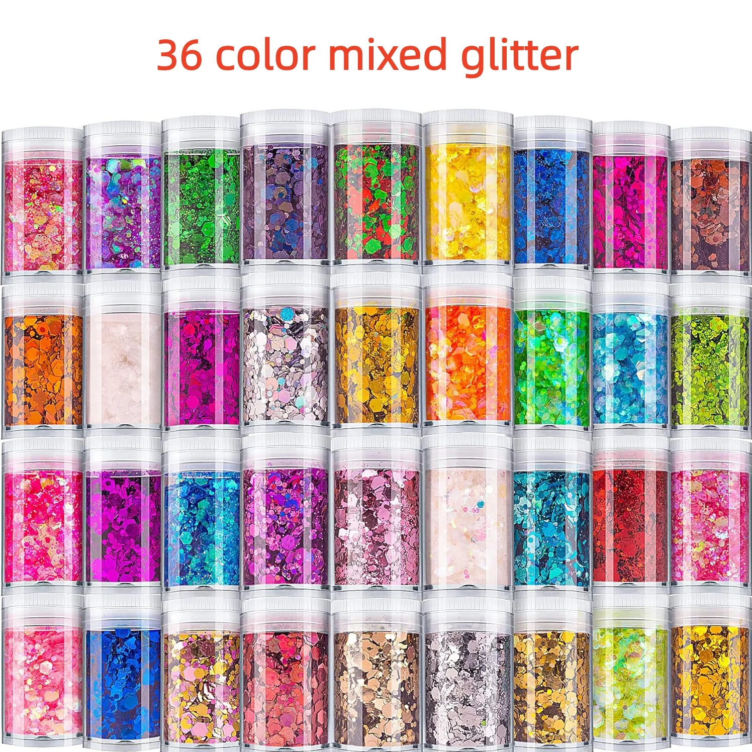 Ultra Fine Glitter 36Colors Set, Holographic Glitter Powder for,Epoxy Resin Arts and Crafts Glitter,Glitter for Nail Makeup