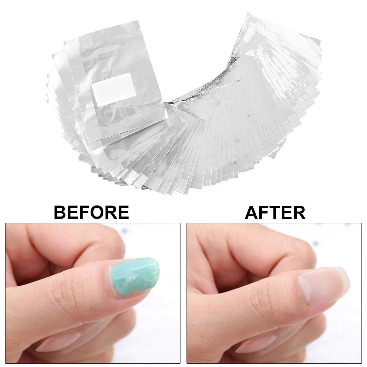 500/1000Pcs Aluminium Foil Remover Nail Wraps Soak Off Polish Nail Art Foil Gel Polish Acrylic Removal Tool with Cotton Pad