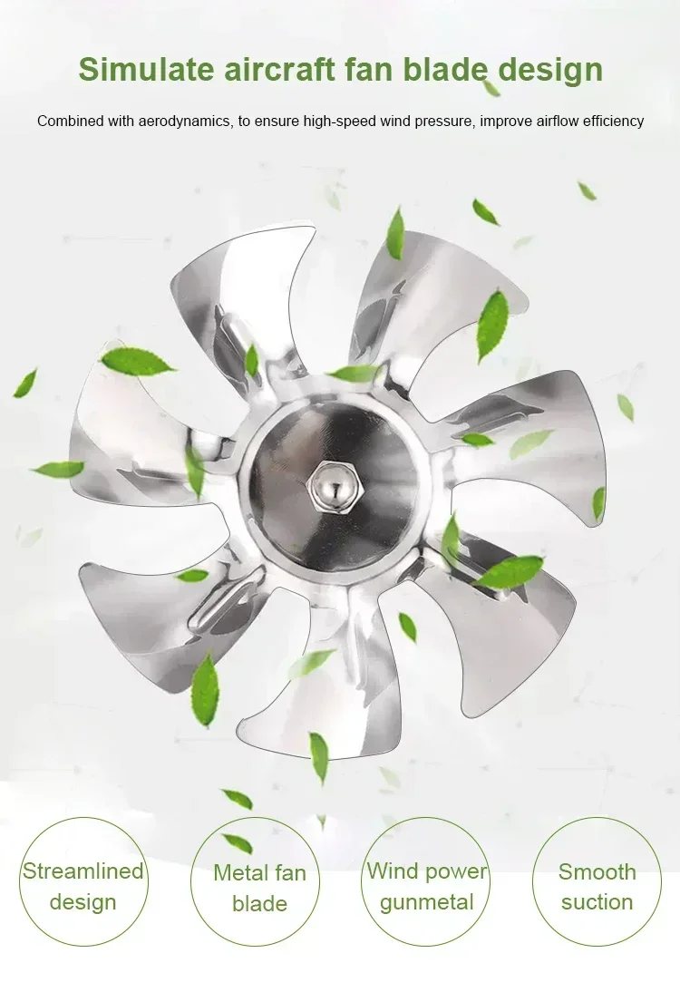 4/6/8" Exhaust Fan Metal Iron Ventilation Extractor,Silence with Anti-backflow Check Valve Window&Wall Mount Vent Fans for Home
