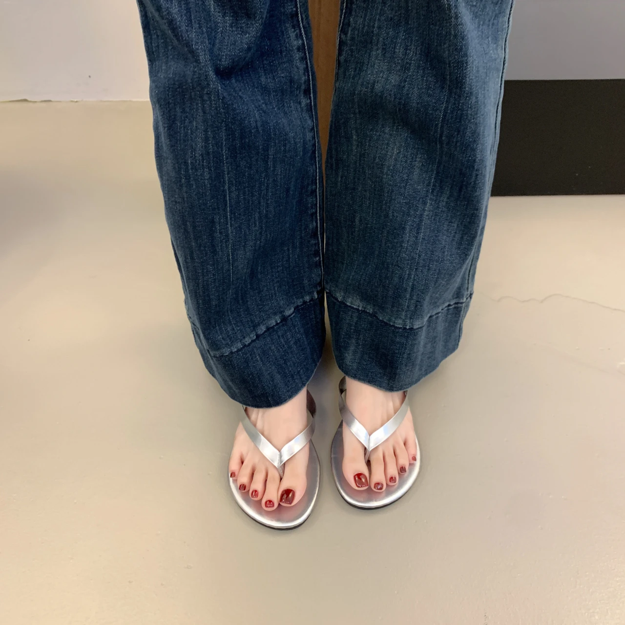Large Size Sandals Women's Shoes Summer 2025 New Flip-flops Outer Slippers Flat Sandals