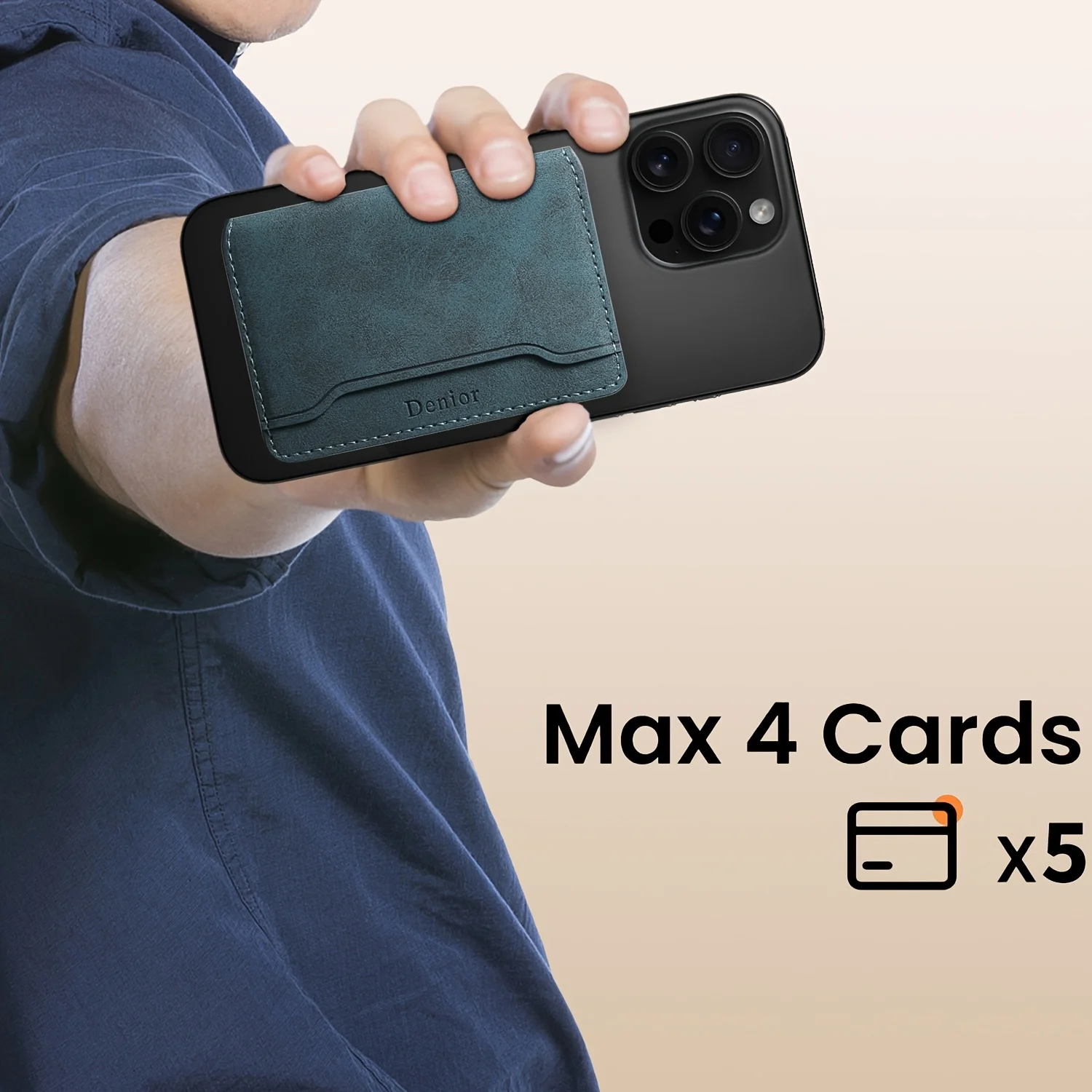 Credit Card Wallet-Magnetic Phone Case with 3 Card Slots,Faux Leather,Strong Magnet for Secure ID&Credit Card Storage,Men'S Gift