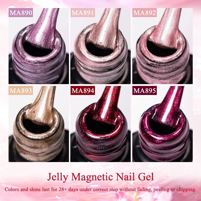 7/9pcs Jelly Pink Red Cat Magnetic Gel Nail Polish Set Heart Cat Magnetic Semi Permanent UV Gel Varnish Soak Off Nail Supplies