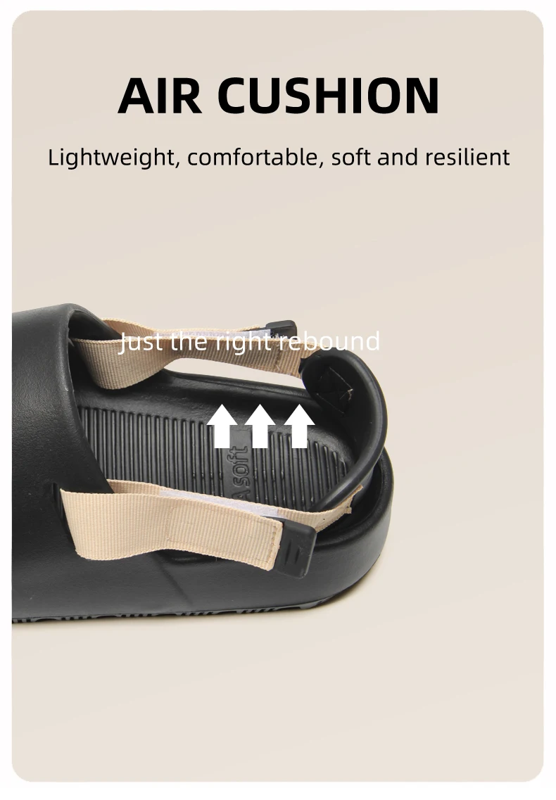 Men's Open-Toe EVA Slippers for Outdoor Wear Anti-Slip Odor-Resistant Soft Bottom Birk-style Slippers