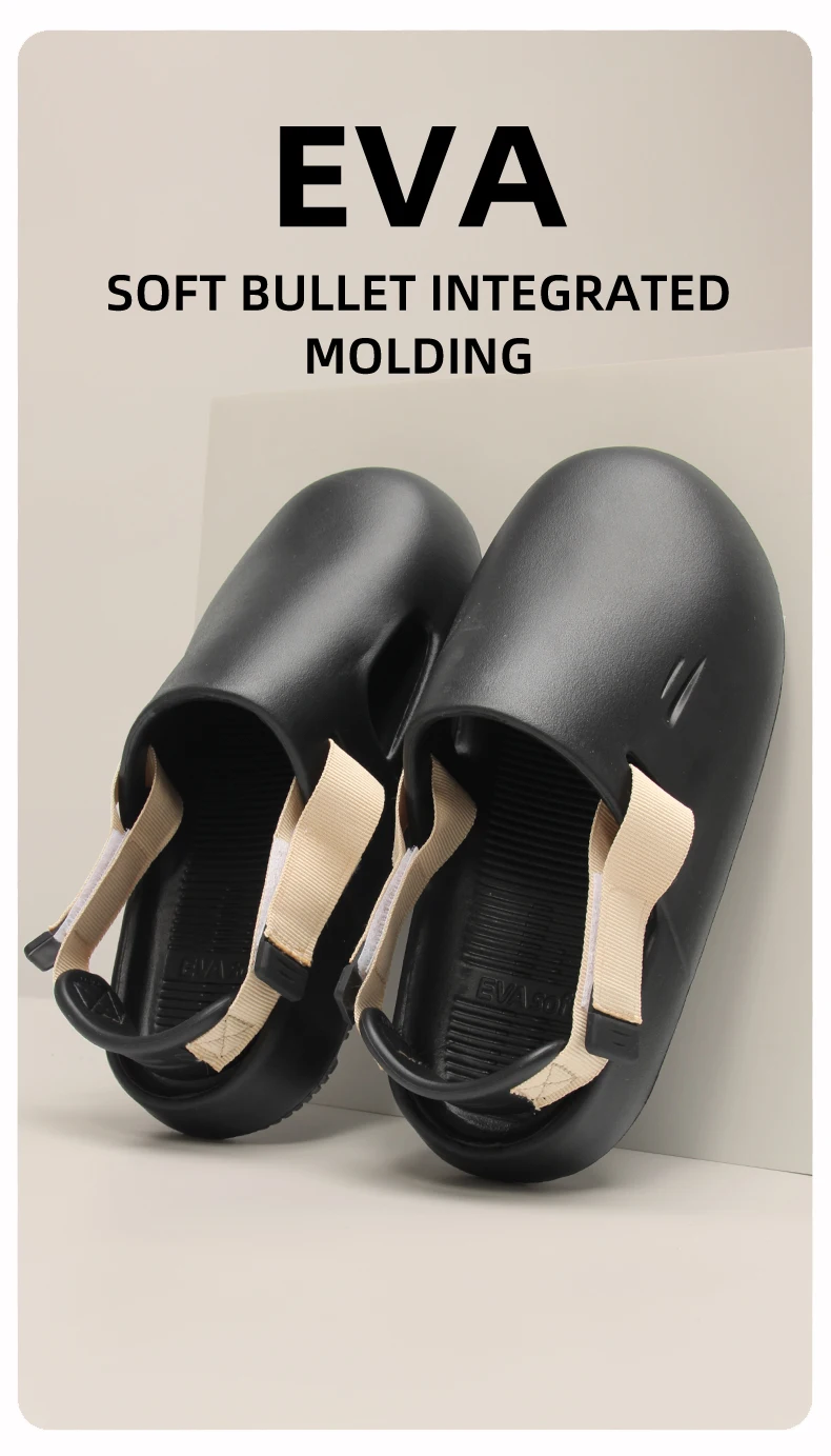 Men's Open-Toe EVA Slippers for Outdoor Wear Anti-Slip Odor-Resistant Soft Bottom Birk-style Slippers
