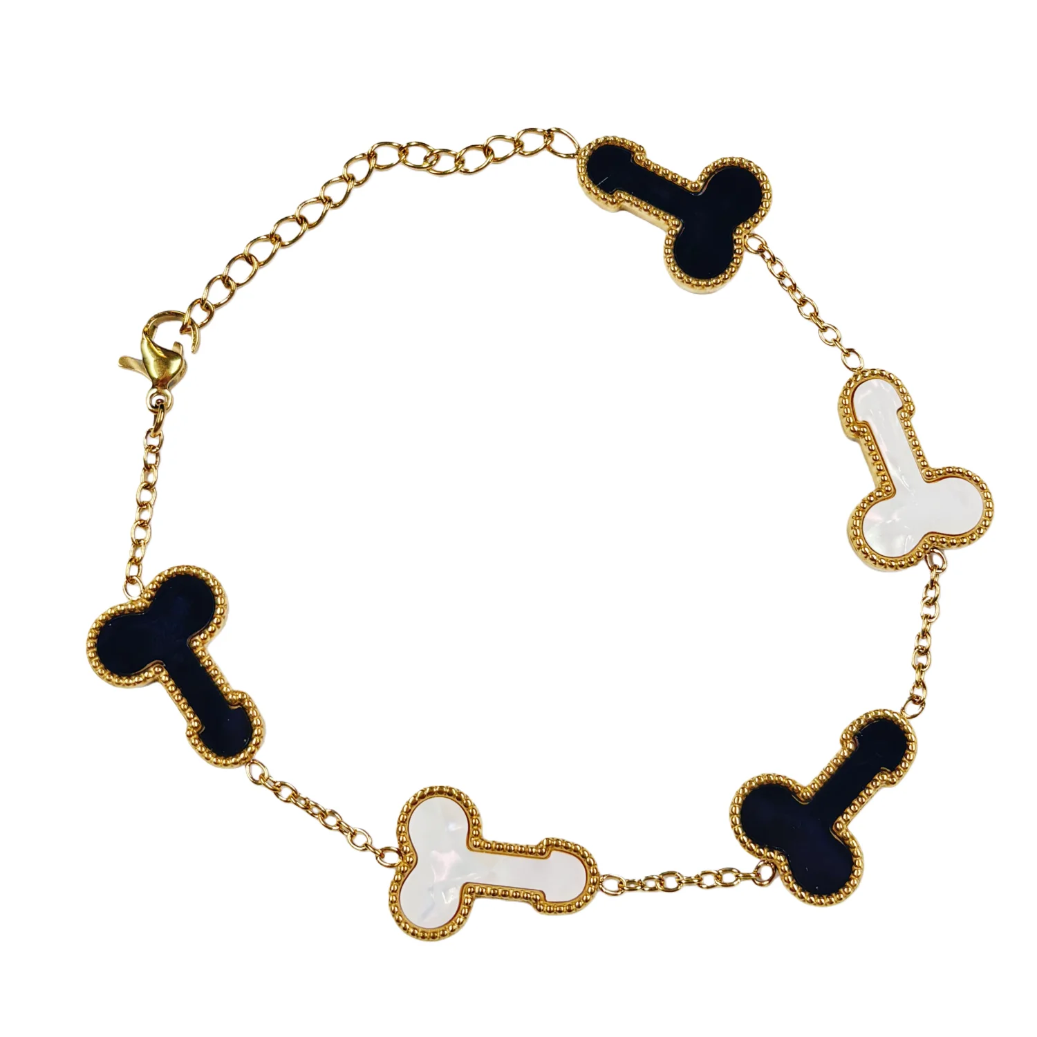 luxurious Hip Hop Punk Personality Genital prank Titanium Steel Gold Color Bracelet For Men Women Girl Jewelry Y2K Accessories