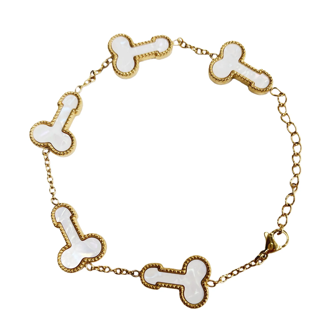 luxurious Hip Hop Punk Personality Genital prank Titanium Steel Gold Color Bracelet For Men Women Girl Jewelry Y2K Accessories