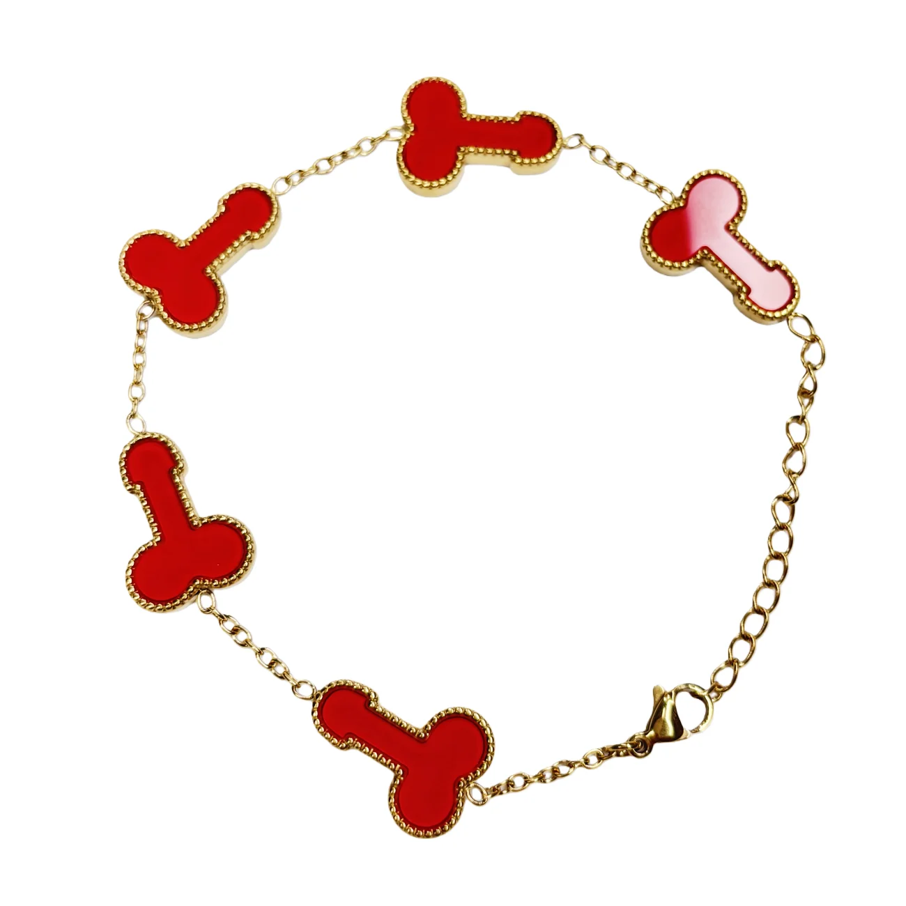 luxurious Hip Hop Punk Personality Genital prank Titanium Steel Gold Color Bracelet For Men Women Girl Jewelry Y2K Accessories