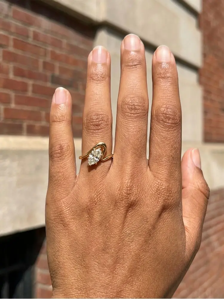 925 Sterling Silver Simple Ripple Marquise Zircon Ring For Women Engagement Anniversary Wedding Party High Quality Fine Jewelry