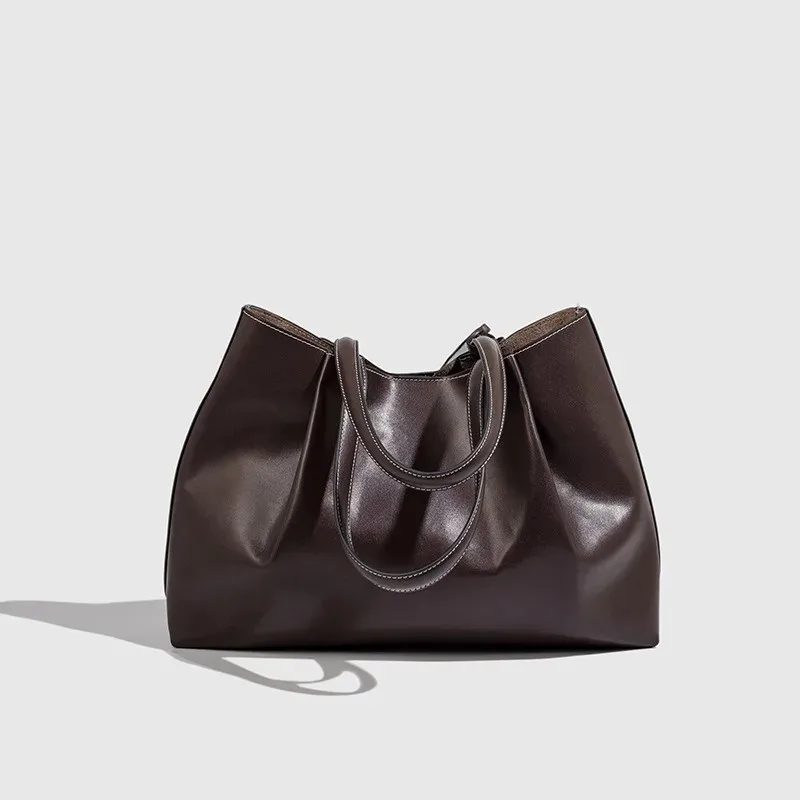 CLIP TOTE BAG, Women's Fashion Luxury Handbag Design, Pure Color Contracted and Single Shoulder Bag, Senior PU Leather Handbags