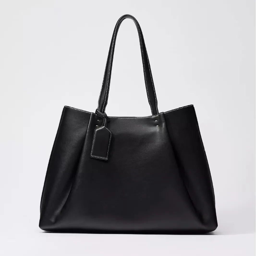 CLIP TOTE BAG, Women's Fashion Luxury Handbag Design, Pure Color Contracted and Single Shoulder Bag, Senior PU Leather Handbags