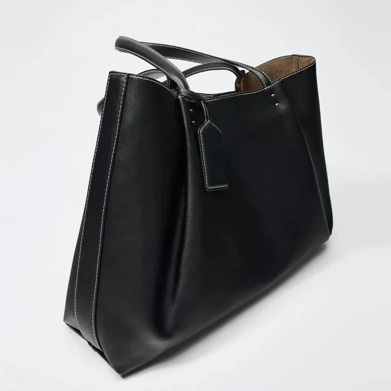 CLIP TOTE BAG, Women's Fashion Luxury Handbag Design, Pure Color Contracted and Single Shoulder Bag, Senior PU Leather Handbags
