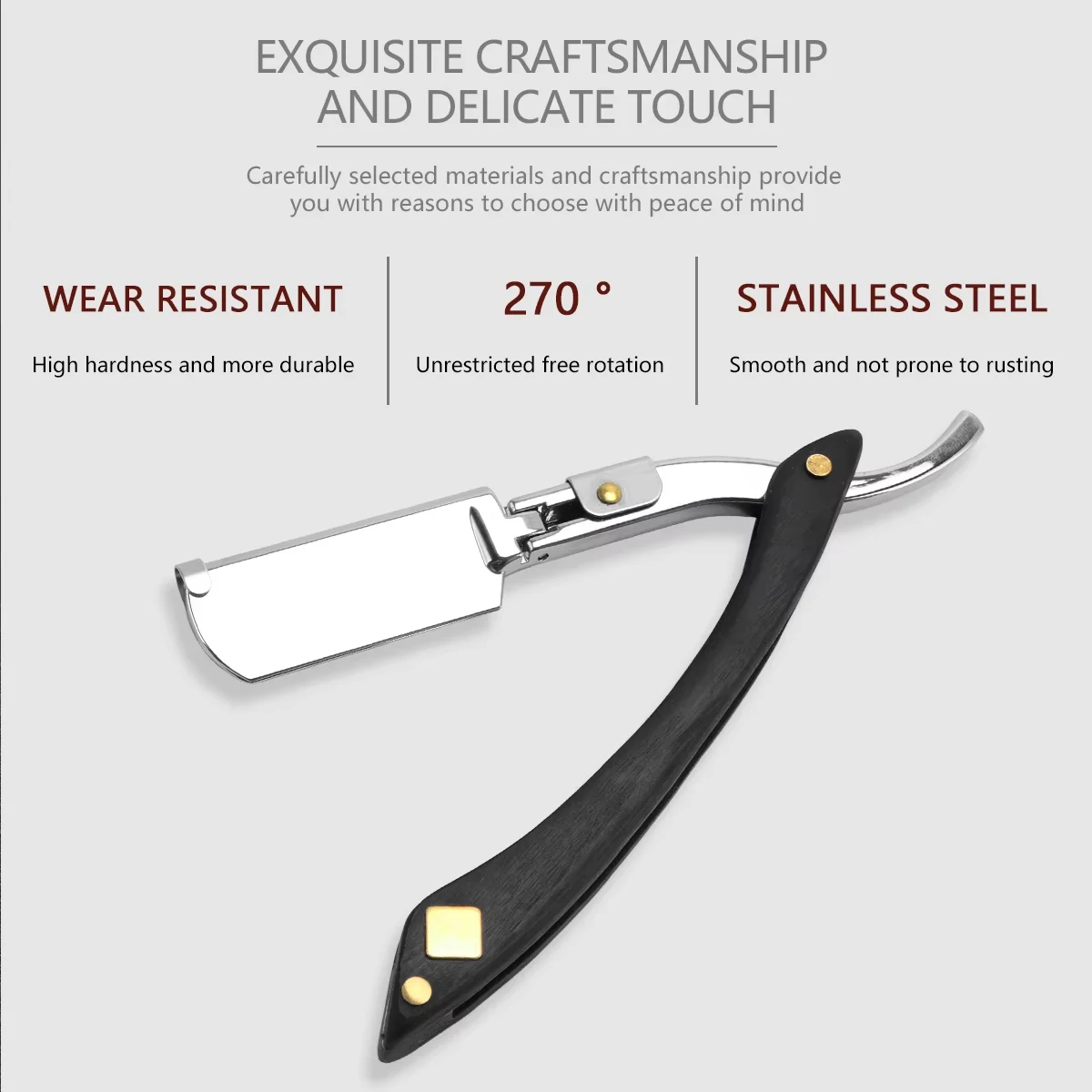 Barber Shop Men's Foldable Manual Shaver Stainless Steel Shaver Straight Shaving Sharp Shaver Hairdressing Styling Tools