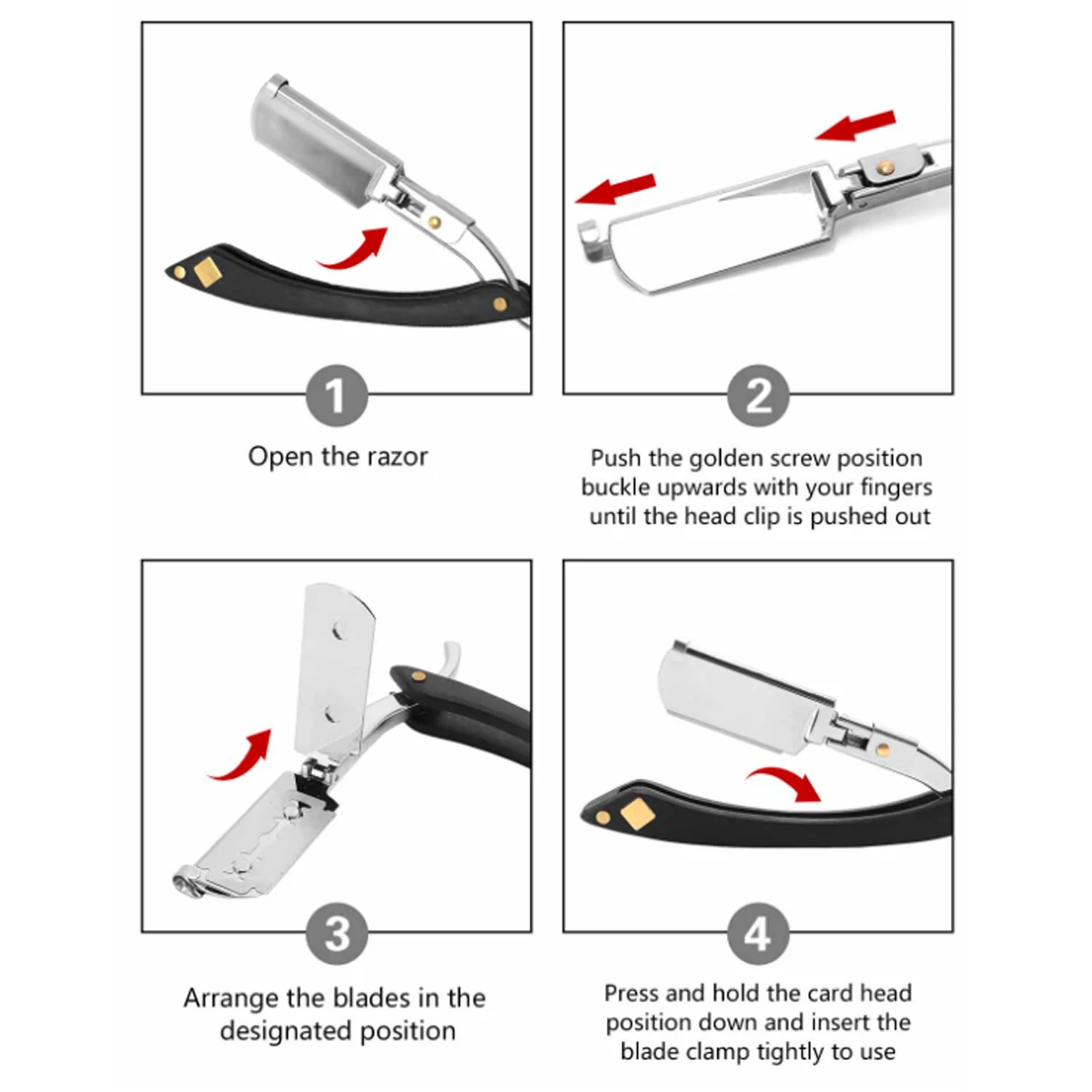 Barber Shop Men's Foldable Manual Shaver Stainless Steel Shaver Straight Shaving Sharp Shaver Hairdressing Styling Tools