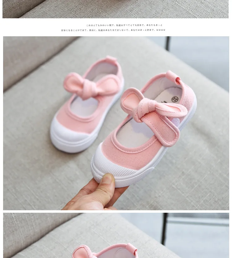 New Children Shoes Girls Canvas Shoes Fashion Bowknot Comfortable Kids Casual Shoes Sneakers Toddler Girls Princess Shoes 21-35