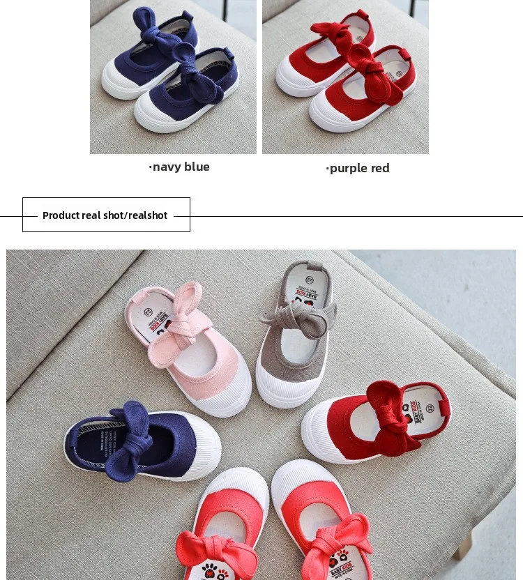New Children Shoes Girls Canvas Shoes Fashion Bowknot Comfortable Kids Casual Shoes Sneakers Toddler Girls Princess Shoes 21-35