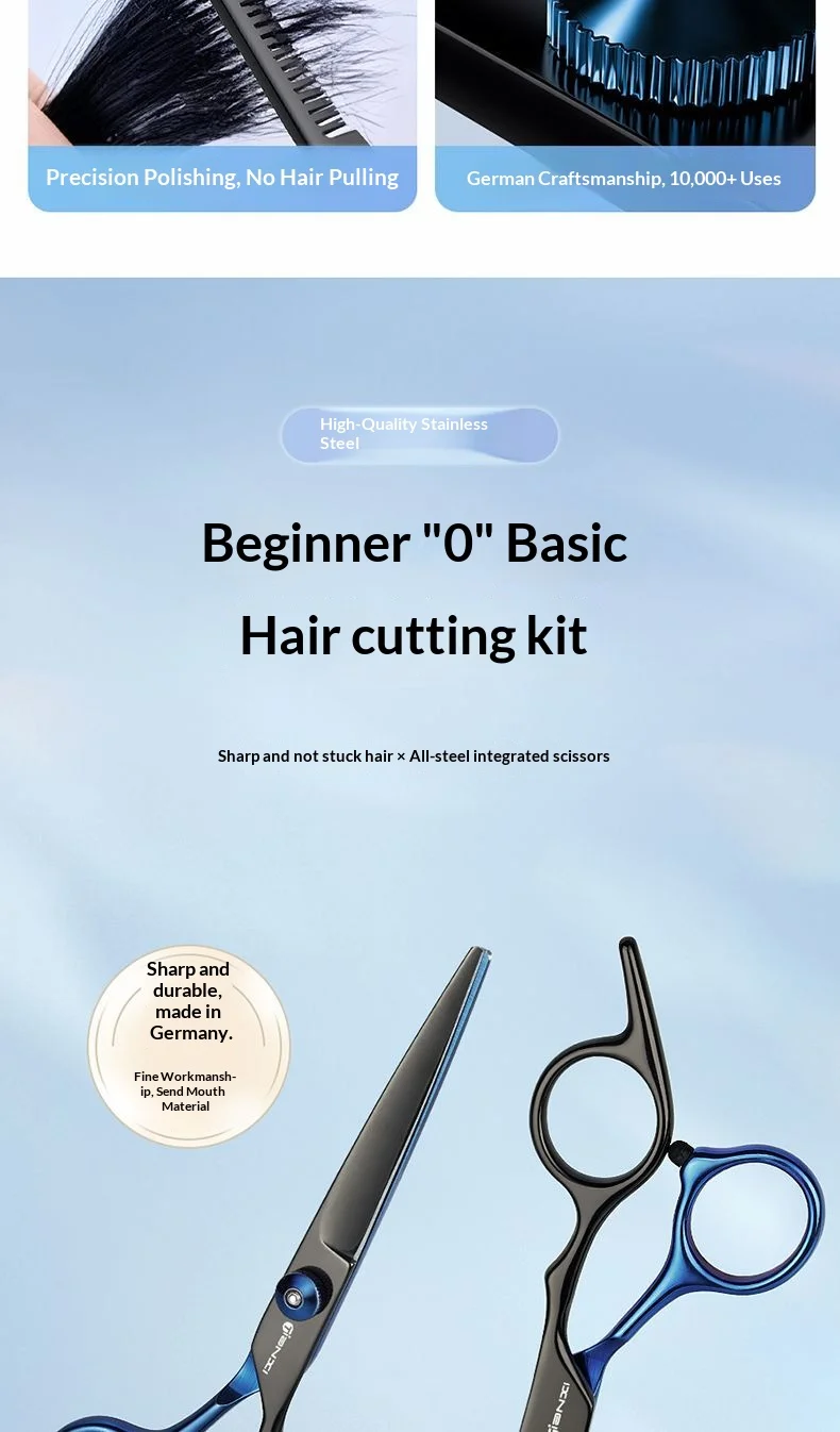 Gianxi Stainless Steel Hair Clippers Hair Professional Thinning Teeth Clipper Flat Clipper Broken Hair Clipper