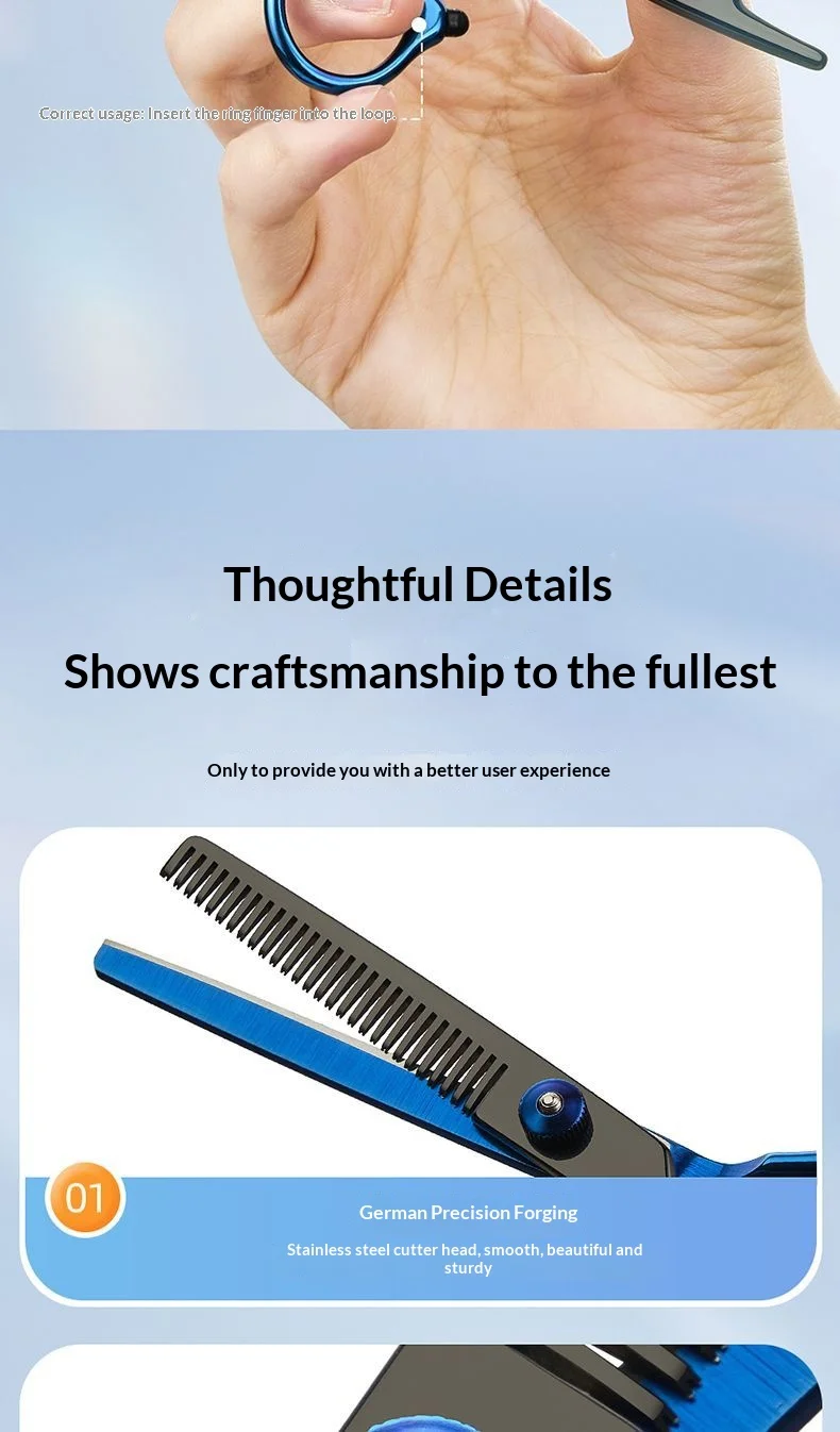 Gianxi Stainless Steel Hair Clippers Hair Professional Thinning Teeth Clipper Flat Clipper Broken Hair Clipper