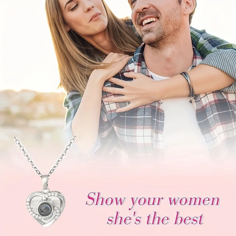 1pc Love Pendant Necklace, Artificial Rose Gift Box Set, for Mother'S Day, Valentine'S Day, Wife, Daughter, Grandmother
