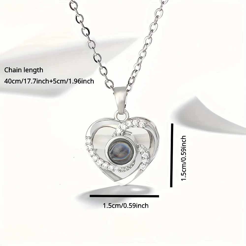 1pc Love Pendant Necklace, Artificial Rose Gift Box Set, for Mother'S Day, Valentine'S Day, Wife, Daughter, Grandmother