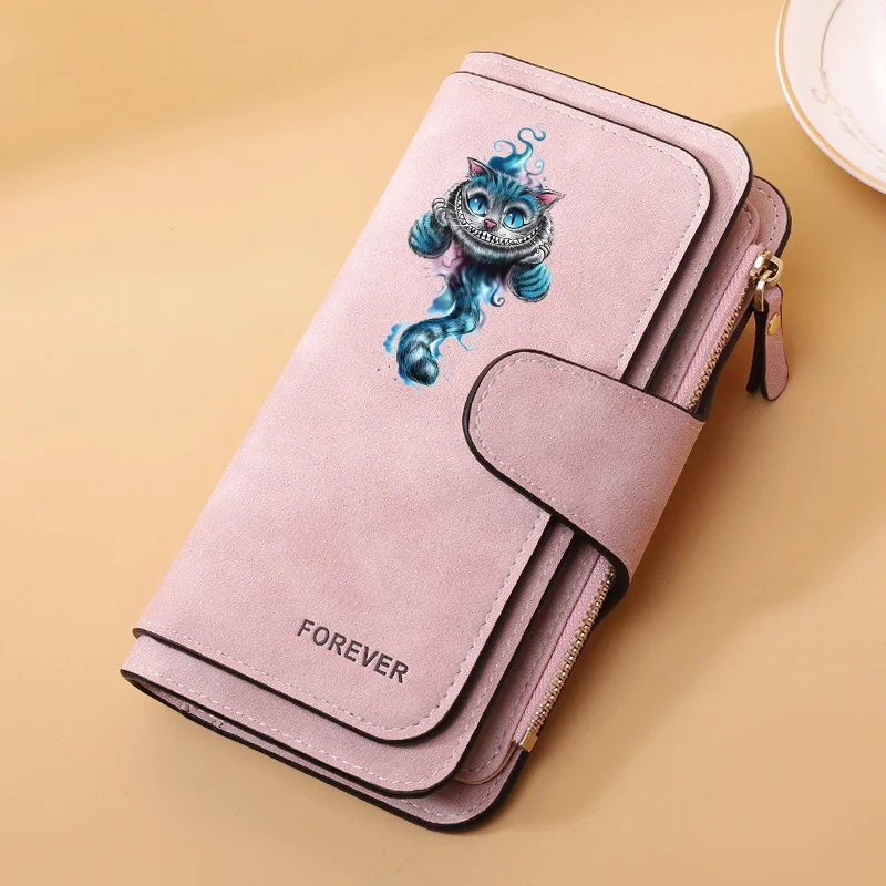 Alice in Wonderland Buckle Women Wallets Long Leather Top Quality 15 Card Holder Classic Female Purse Zipper Wallet For Ladies