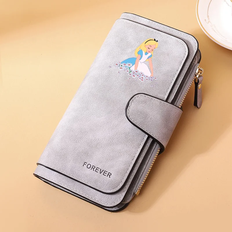 Alice in Wonderland Buckle Women Wallets Long Leather Top Quality 15 Card Holder Classic Female Purse Zipper Wallet For Ladies