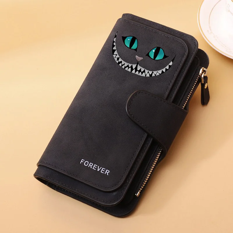Alice in Wonderland Buckle Women Wallets Long Leather Top Quality 15 Card Holder Classic Female Purse Zipper Wallet For Ladies