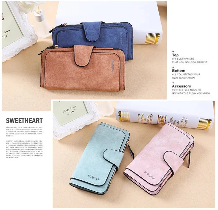 Alice in Wonderland Buckle Women Wallets Long Leather Top Quality 15 Card Holder Classic Female Purse Zipper Wallet For Ladies