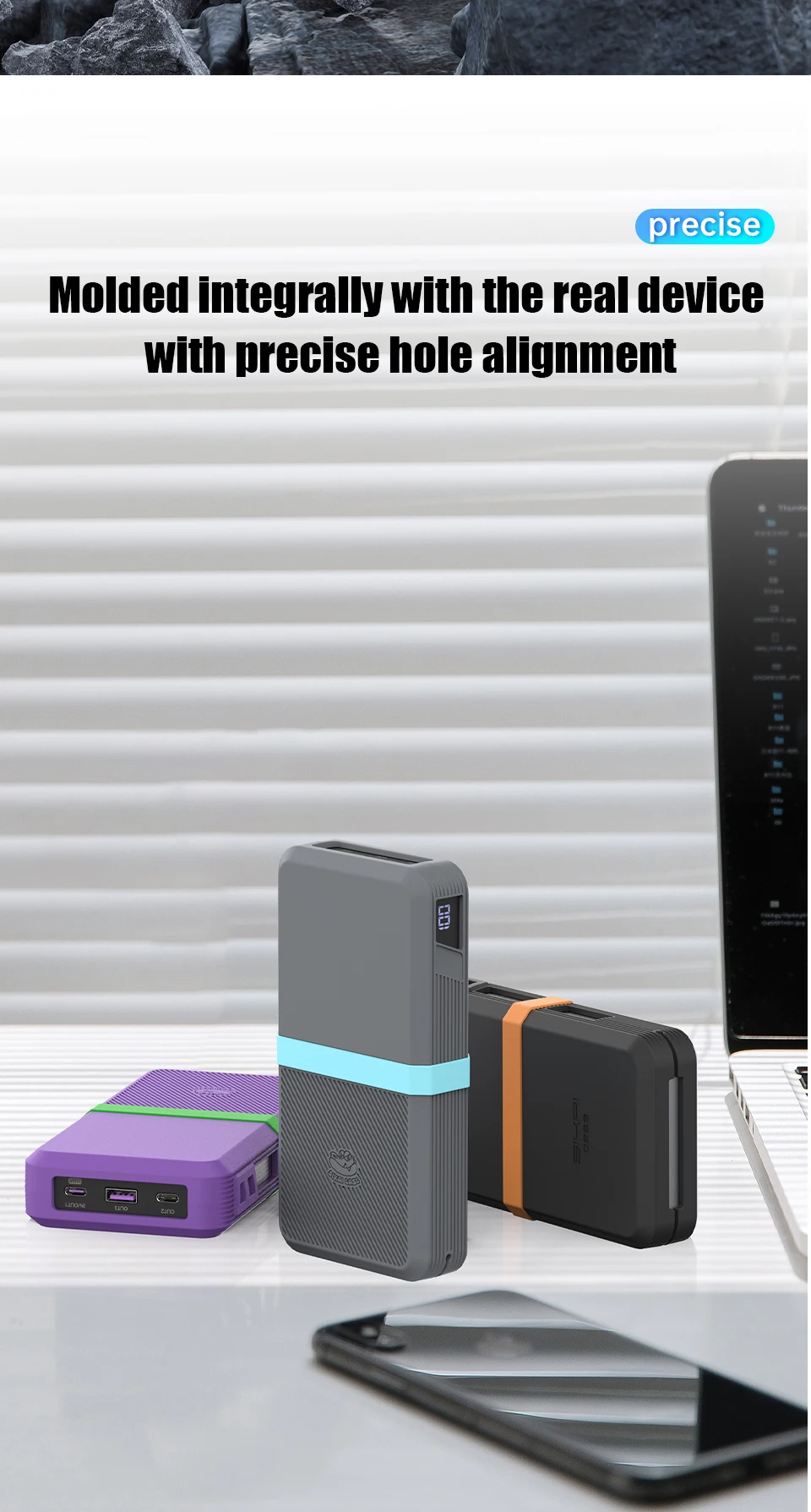 SIKAI Silicone Case for UGREEN 145W 25000mAh Power Bank Shockproof Cover with Precise Cutouts
