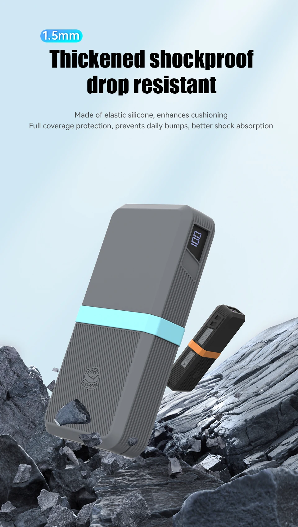 SIKAI Silicone Case for UGREEN 145W 25000mAh Power Bank Shockproof Cover with Precise Cutouts