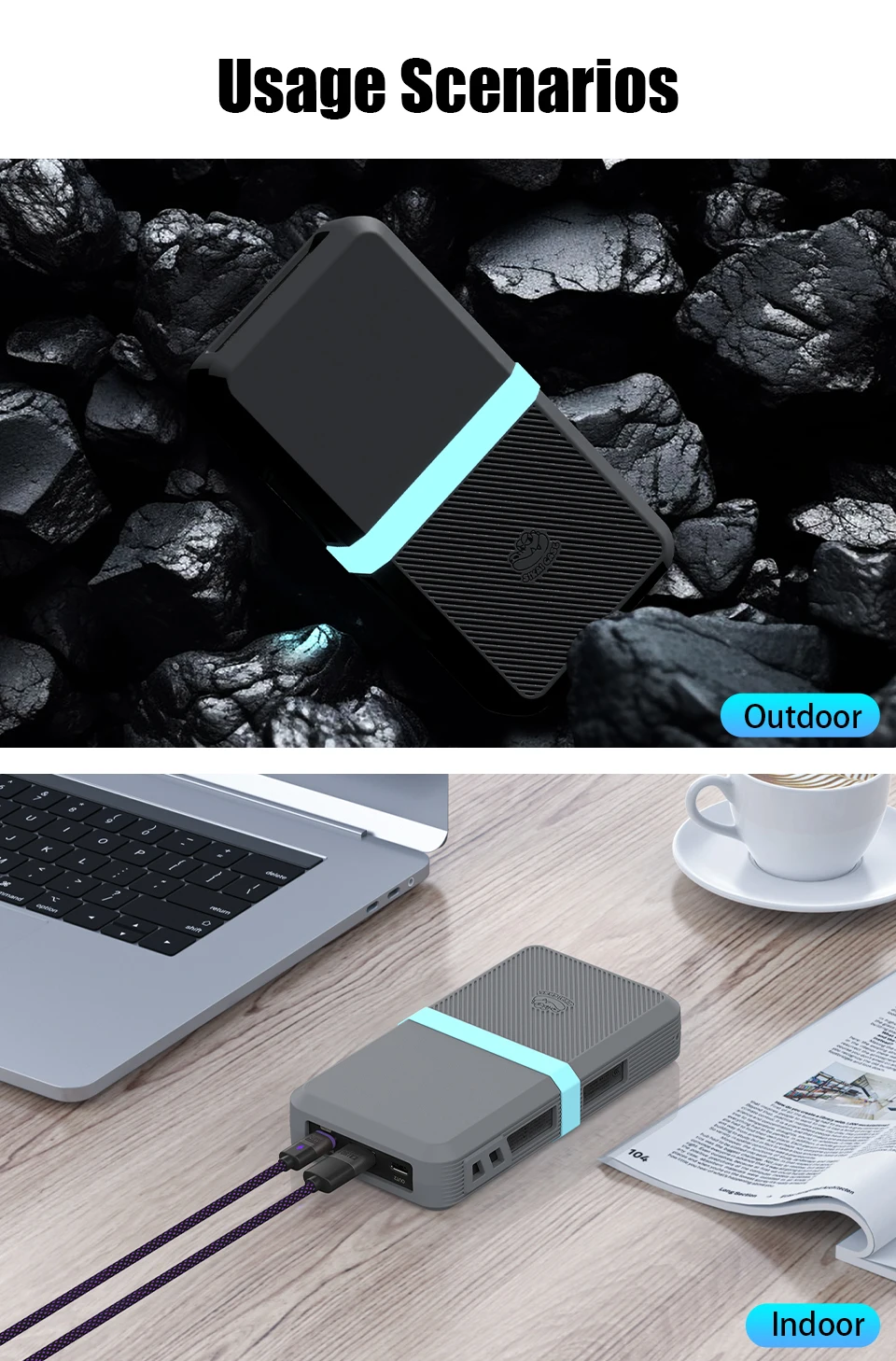 SIKAI Silicone Case for UGREEN 145W 25000mAh Power Bank Shockproof Cover with Precise Cutouts