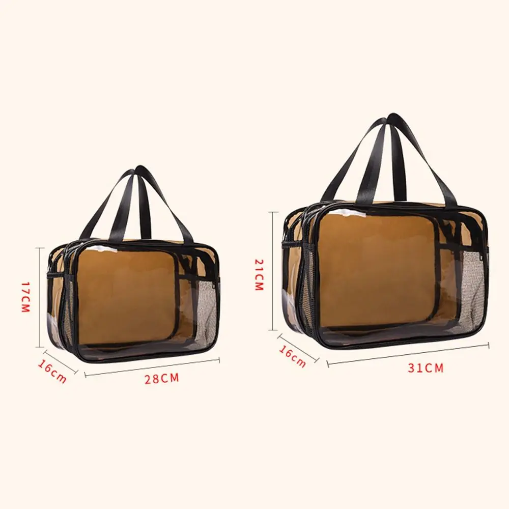 Transparent Cosmetic Bag Dry and Wet Separation PVC Cosmetic Storage Bag Large Capacity Waterproof Travel Toiletry Bag