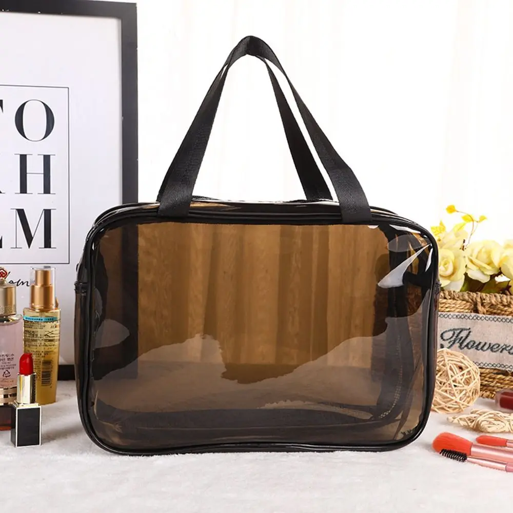 Transparent Cosmetic Bag Dry and Wet Separation PVC Cosmetic Storage Bag Large Capacity Waterproof Travel Toiletry Bag