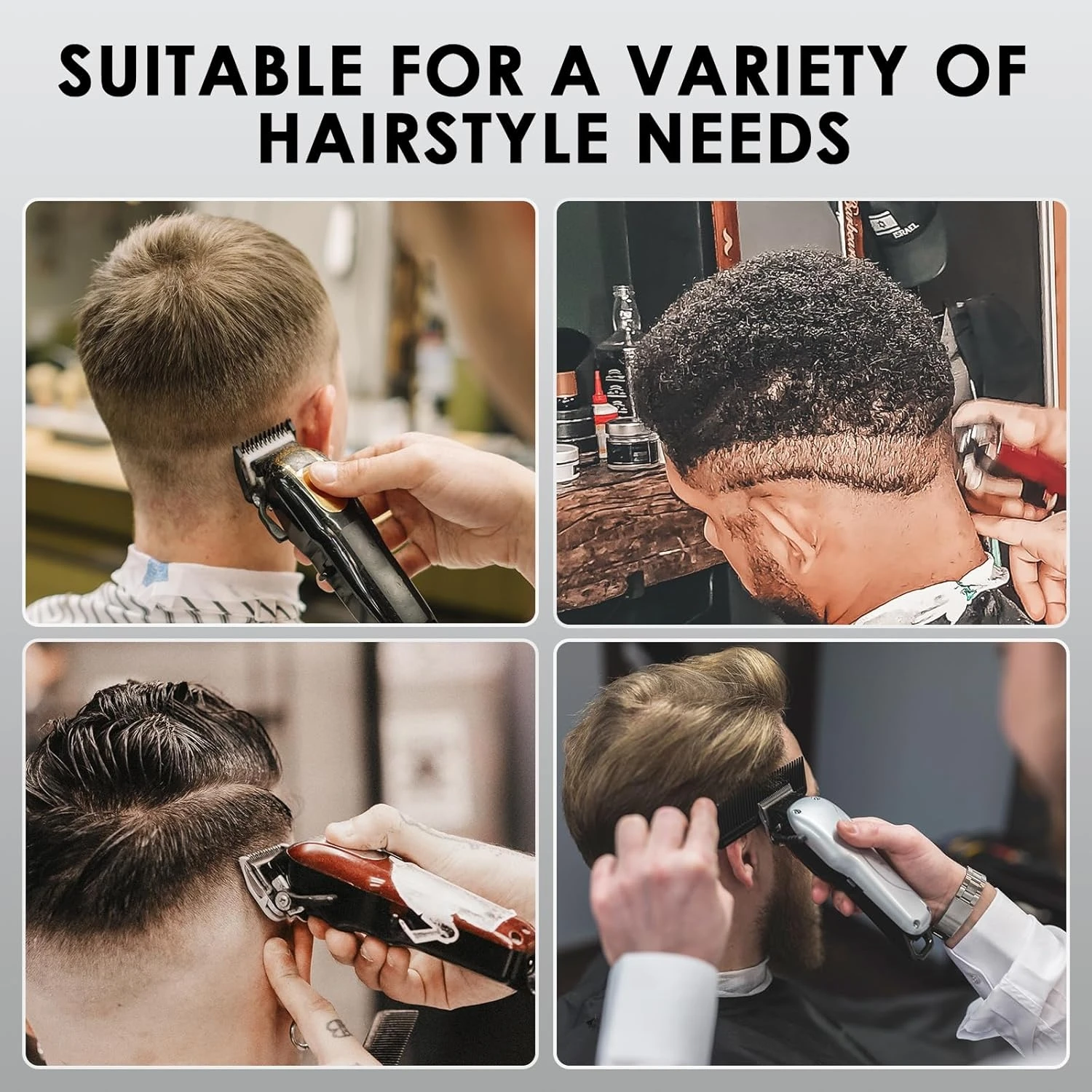 3Pcs Metal Clip Clipper Guards for Wahl, 1.25/1.5/2 Inch Durable Hair Cutting Combs, Fits Most Trimmers for Various Hairstyles