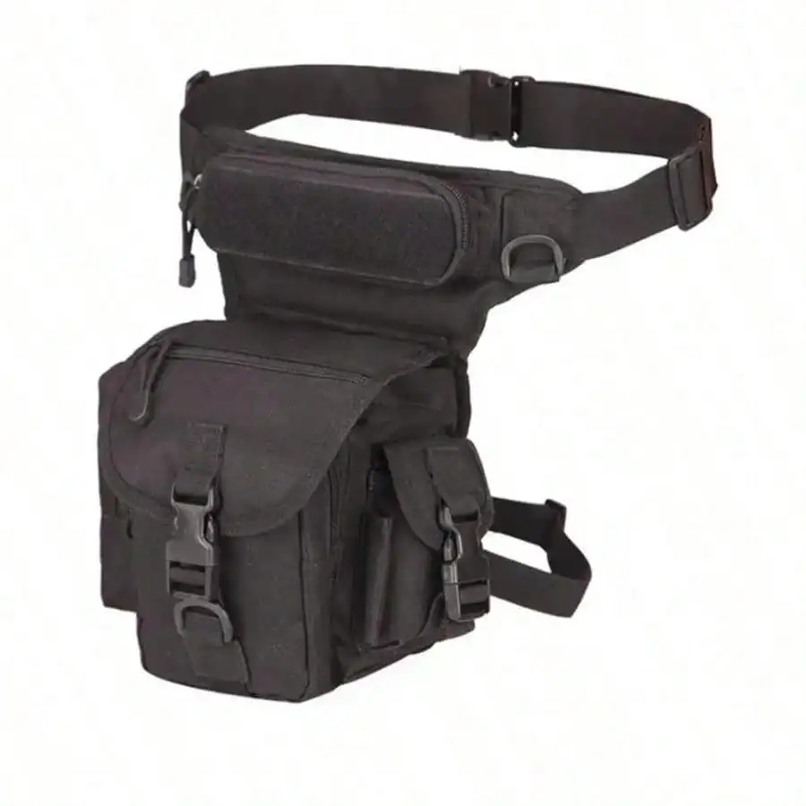 Tactical Drop Leg Pouch Bag Type B Cross Over Leg Rig Outdoor Bike Cycling Hiking Thigh Bag