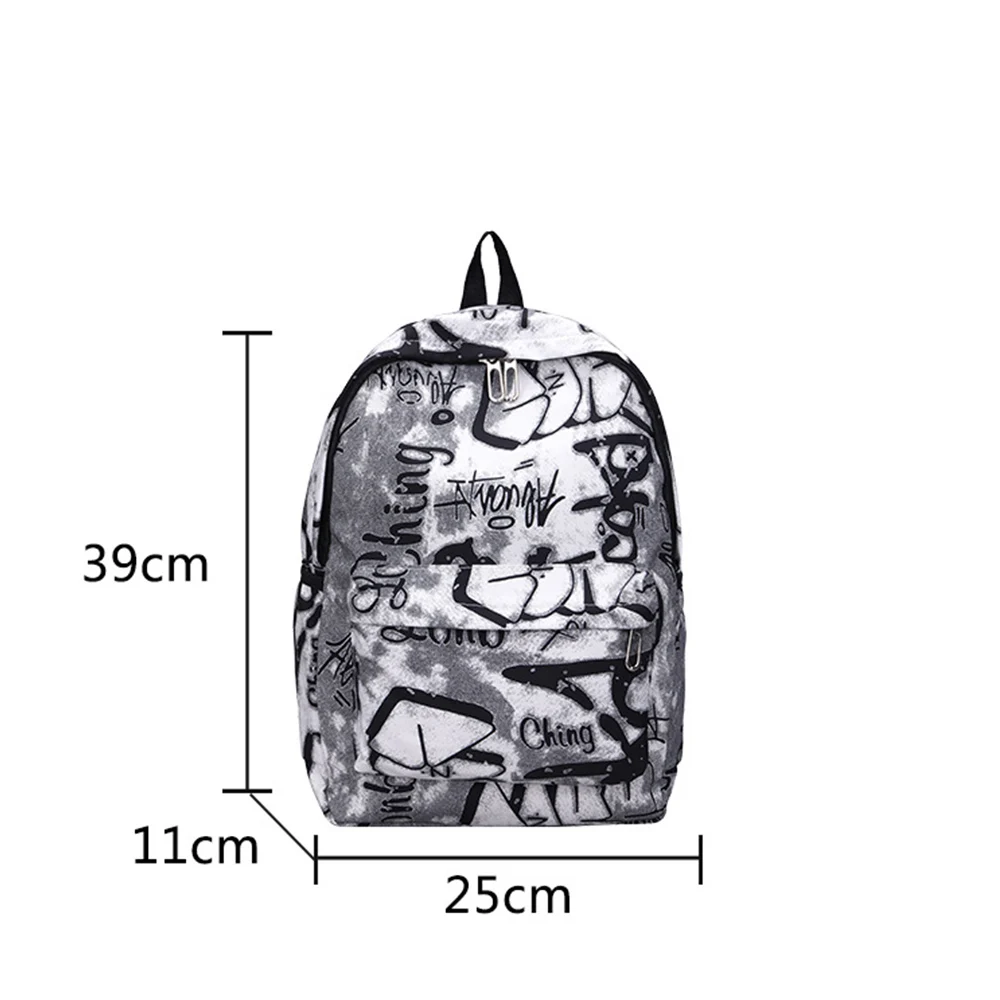 Fashion Nylon Women's Backpack Graffiti Printing Waterproof School Bags Large Capacity Shoulder Bag Students