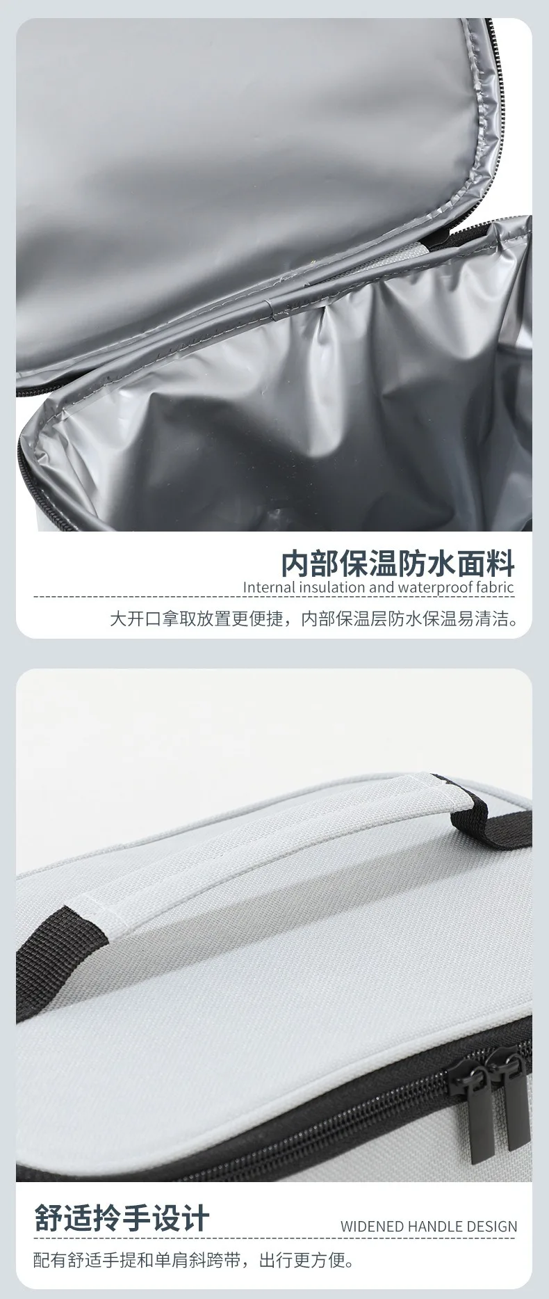 A Must in Winter! Dopamine Color Picnic Ice Bag Diagonally Across Square Lunch Bag Portable Going Out Thickened Aluminum Foil Th