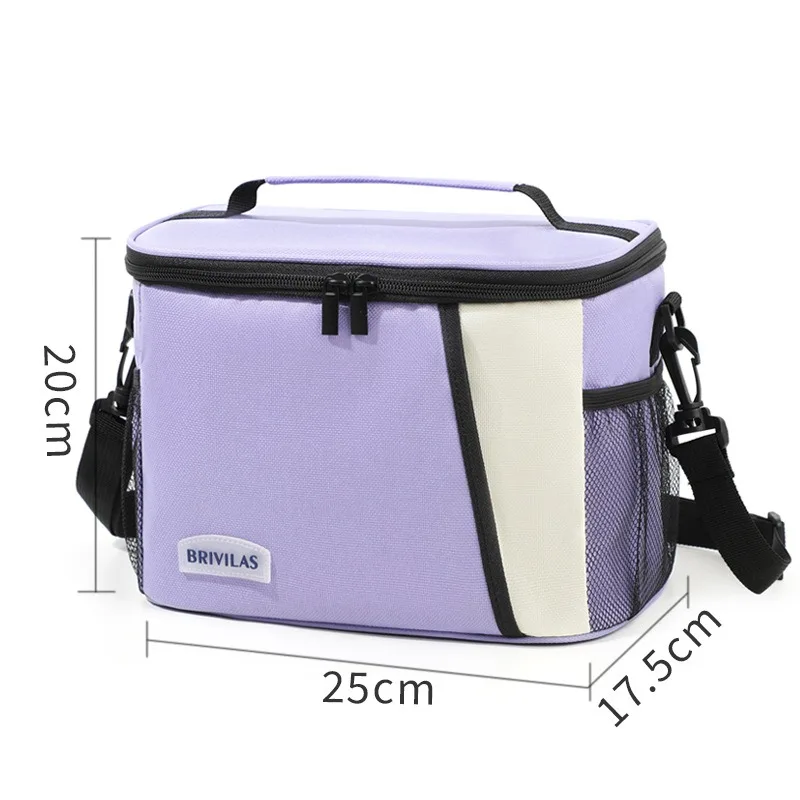 A Must in Winter! Dopamine Color Picnic Ice Bag Diagonally Across Square Lunch Bag Portable Going Out Thickened Aluminum Foil Th