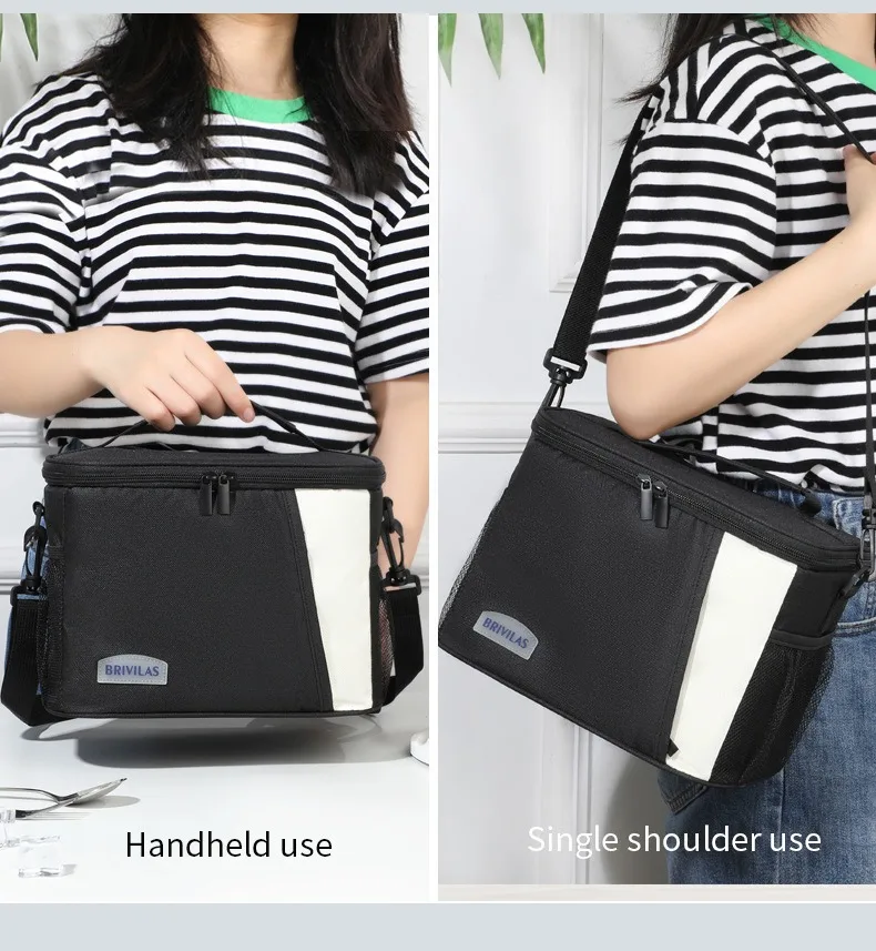 A Must in Winter! Dopamine Color Picnic Ice Bag Diagonally Across Square Lunch Bag Portable Going Out Thickened Aluminum Foil Th