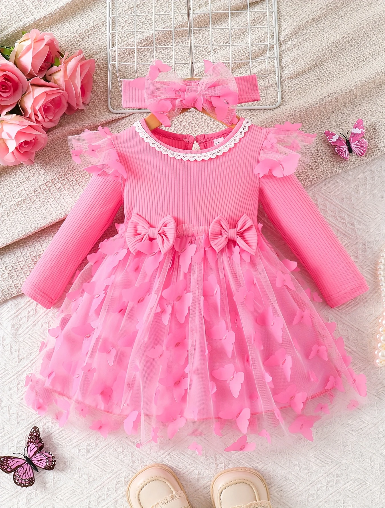 Spring Sweetheart Style: Pink Butterfly Tulle Dress (Everyone Will Ask Where It’s From)