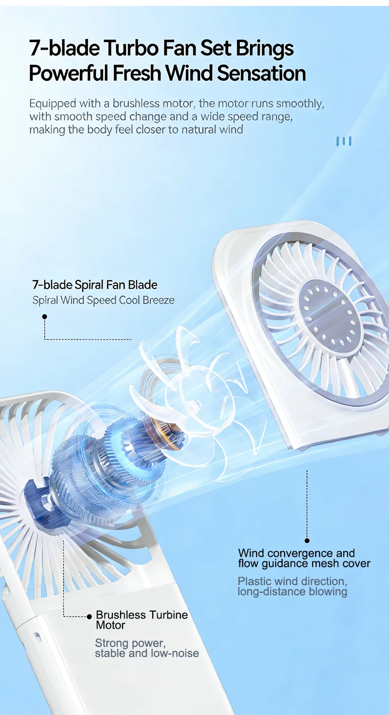 X30 USB Small Fan Outdoor Portable Handheld Fan Ultra-Quiet Slim Folding Mini Desktop Fan