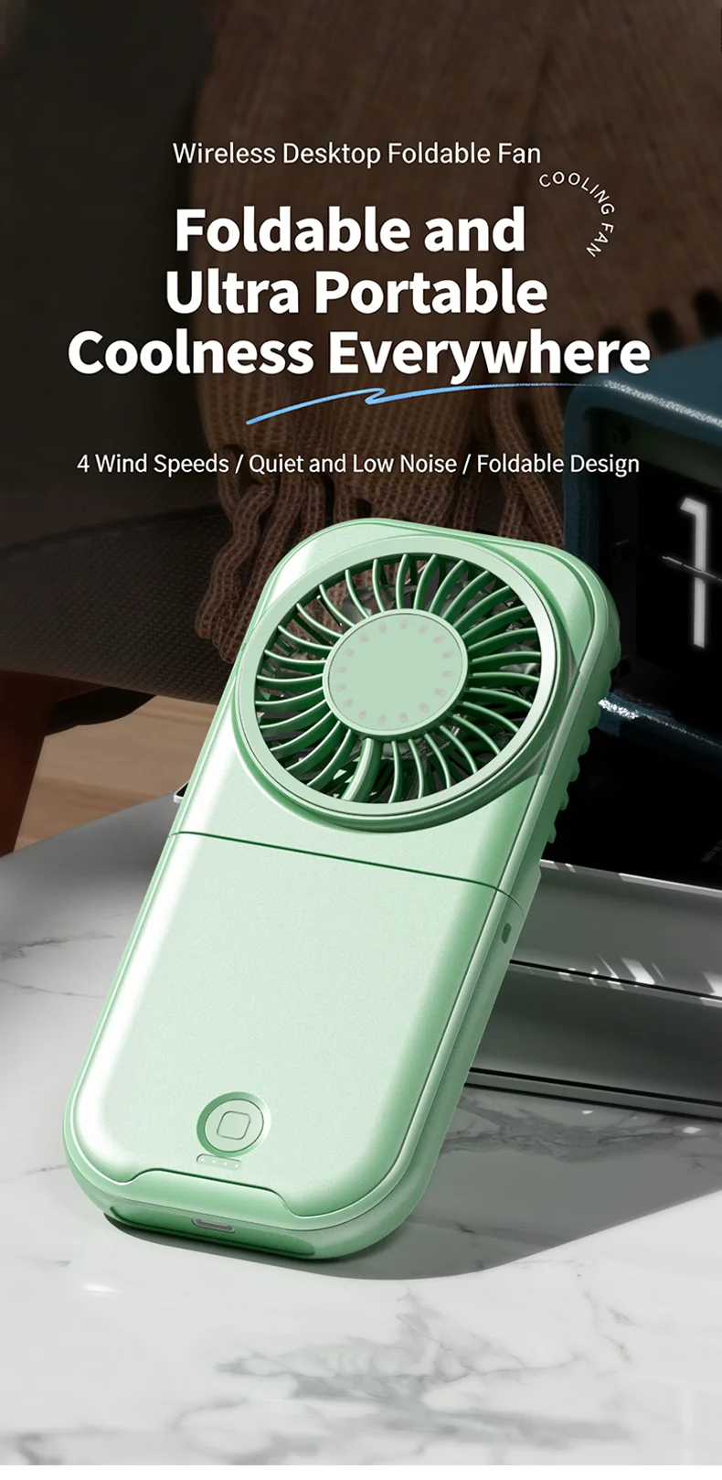 X30 USB Small Fan Outdoor Portable Handheld Fan Ultra-Quiet Slim Folding Mini Desktop Fan