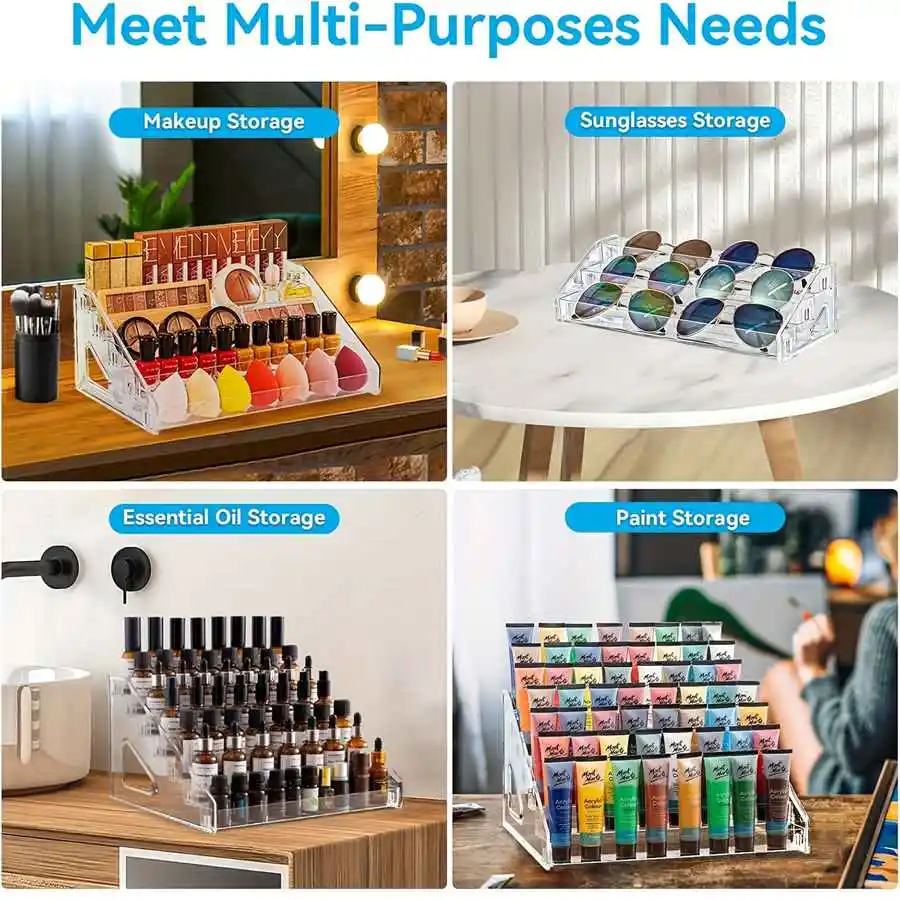 3/5/7 Layers Acrylic Nail Polish Display Organizer UV Gel Shelf Quick Install Cosmetic Rack Jewelry Stand Manicure Storage