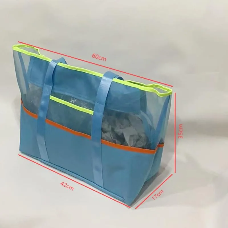 1pcs Waterproof Swim Beach Bag & Travel Toiletry Organizer Oxford Fabric Sand Storage Bag with Zipper Pockets