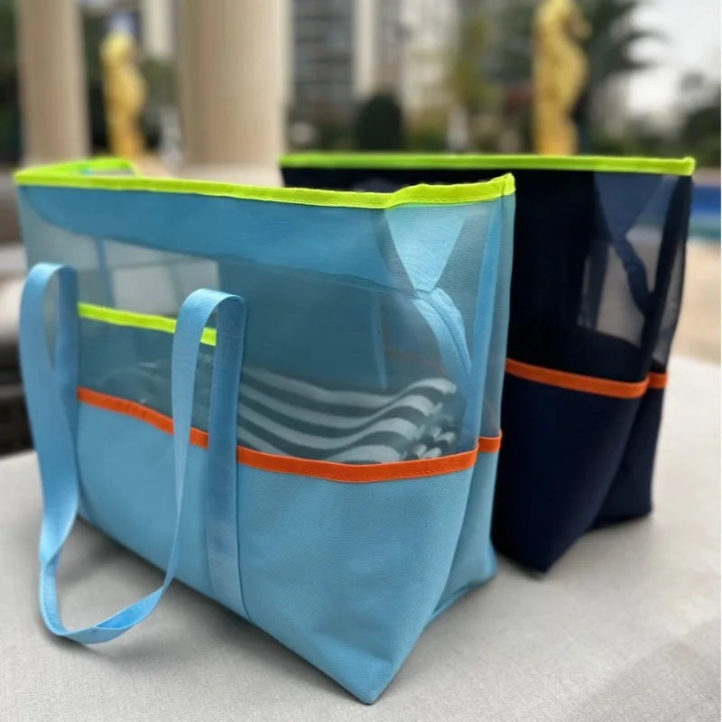 1pcs Waterproof Swim Beach Bag & Travel Toiletry Organizer Oxford Fabric Sand Storage Bag with Zipper Pockets