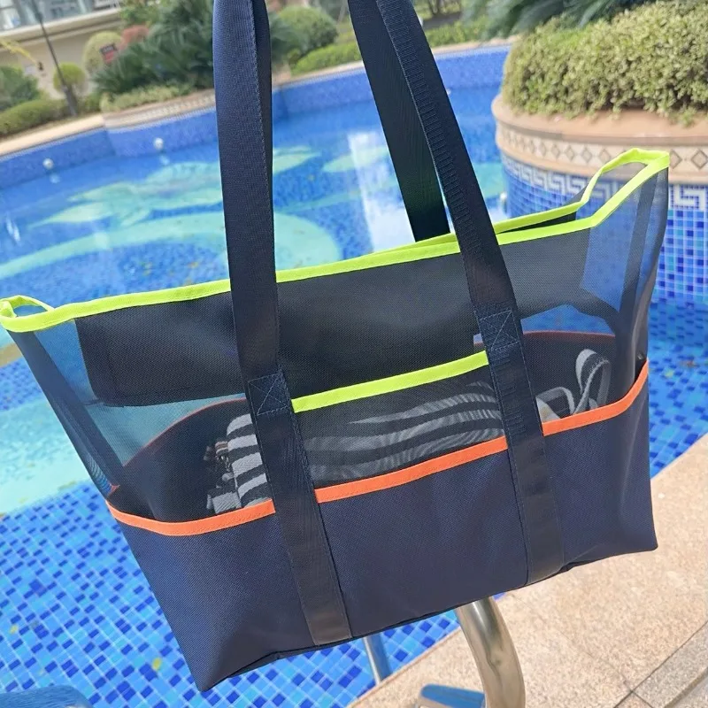 1pcs Waterproof Swim Beach Bag & Travel Toiletry Organizer Oxford Fabric Sand Storage Bag with Zipper Pockets