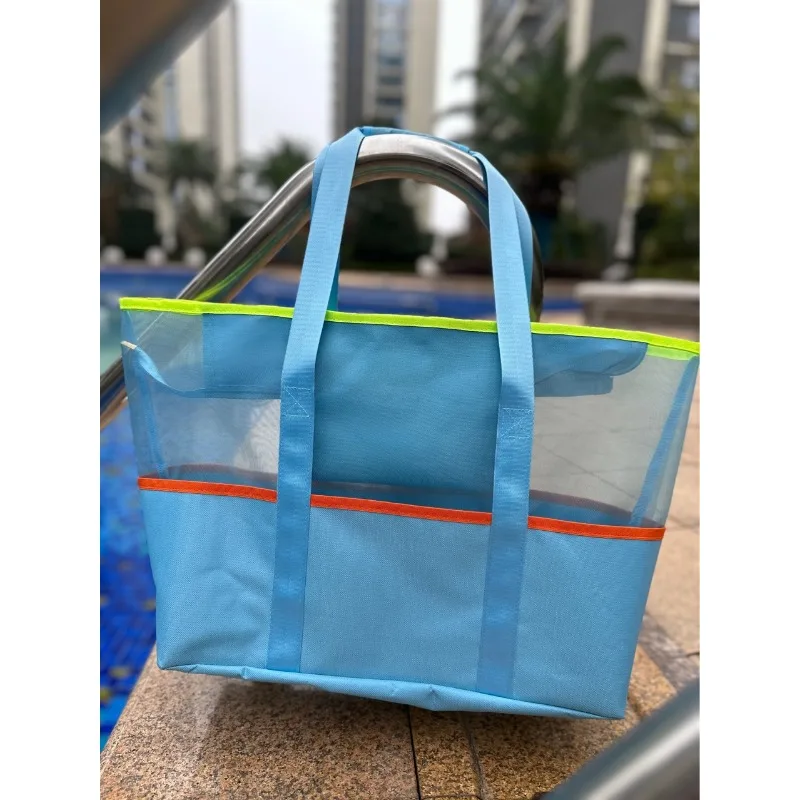 1pcs Waterproof Swim Beach Bag & Travel Toiletry Organizer Oxford Fabric Sand Storage Bag with Zipper Pockets