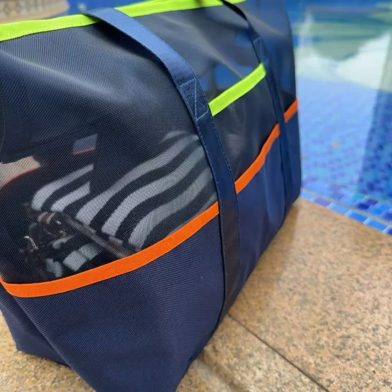 1pcs Waterproof Swim Beach Bag & Travel Toiletry Organizer Oxford Fabric Sand Storage Bag with Zipper Pockets