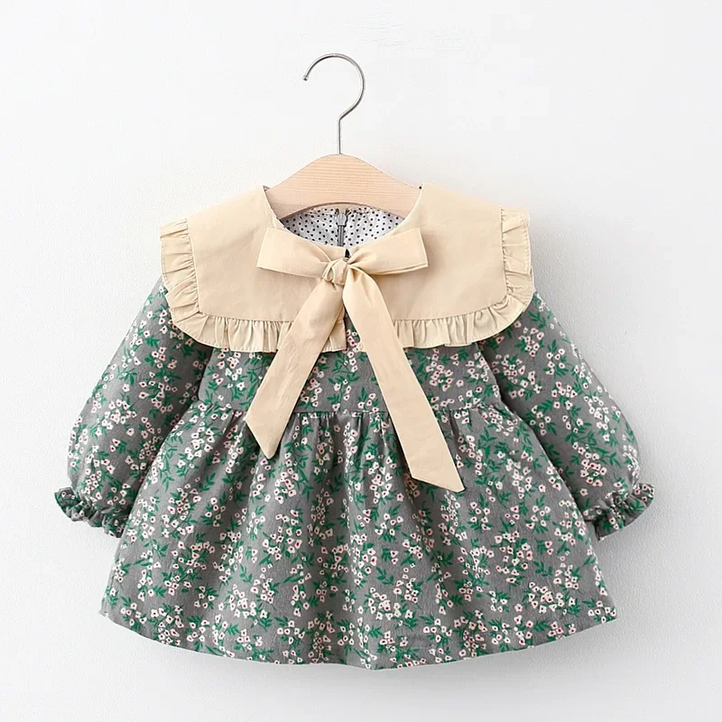 Children's Spring and Autumn Clothing Girls' Long Sleeved Printed Dress Children's Princess Dress Baby Dress
