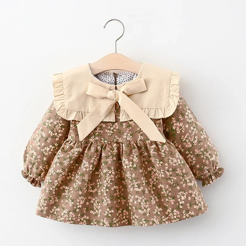 Children's Spring and Autumn Clothing Girls' Long Sleeved Printed Dress Children's Princess Dress Baby Dress